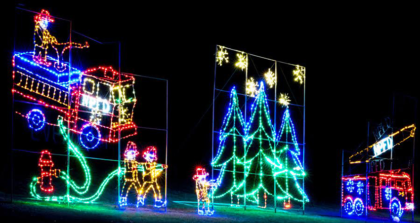 A Christmas light display at Bingeman's Gift of Lights