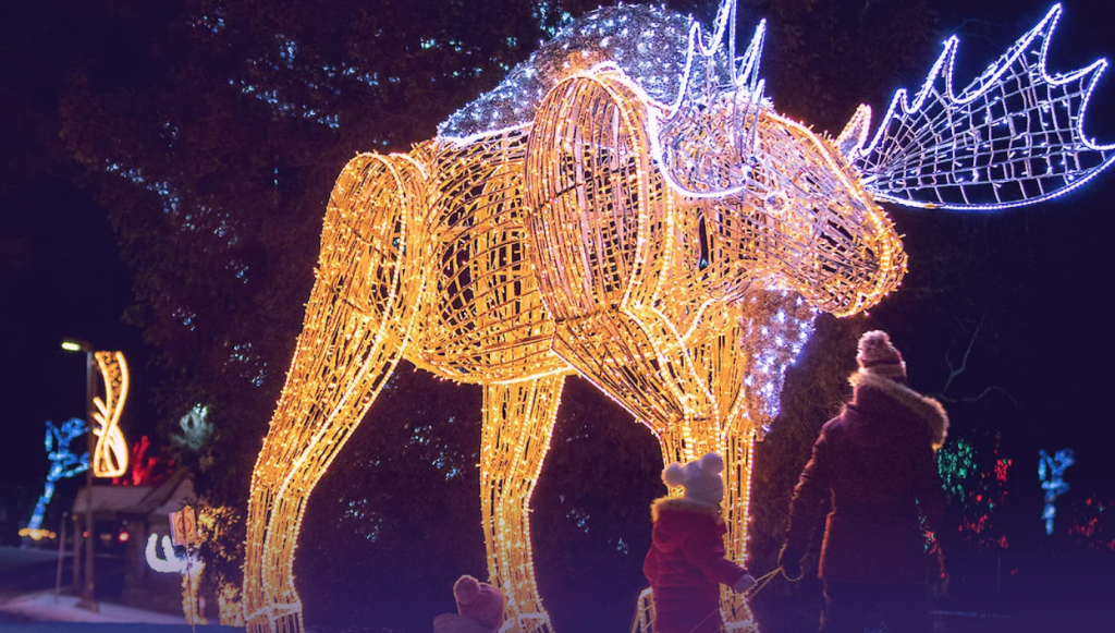 A moost made of Christmas lights at Niagara Falls Winter Festival